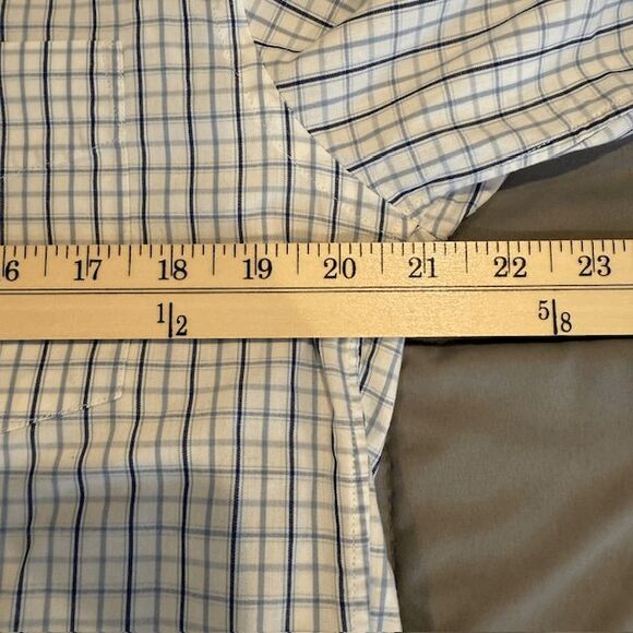 J. Crew Button Down Shirt Blue White Windowpane Plaid Preppy Size Medium - Picture 7 of 10